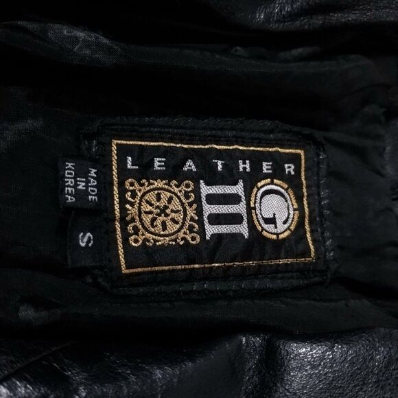 VINTAGE Black 100% Leather Western Cowboy Button Down Rancher Coat Jacket Small - Picture 2 of 9